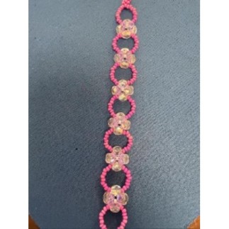 Bracelet fleurs roses