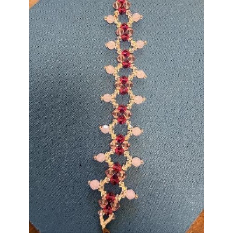 Bracelet losanges roses