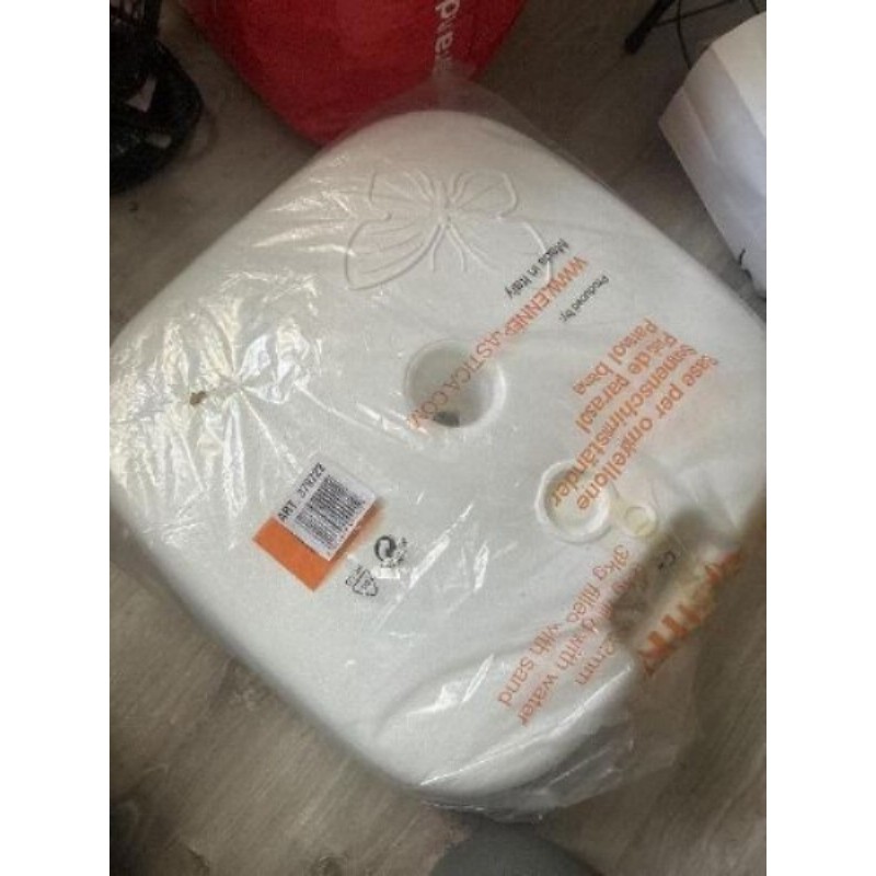 Pied parasol plastique blanc 