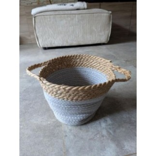 Panier osier gris et clair