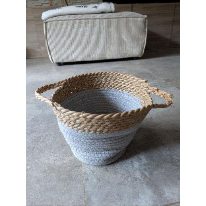 Panier osier gris et clair