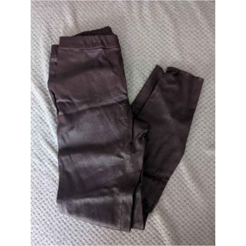 Pantalon simili cuir bordeaux T44 