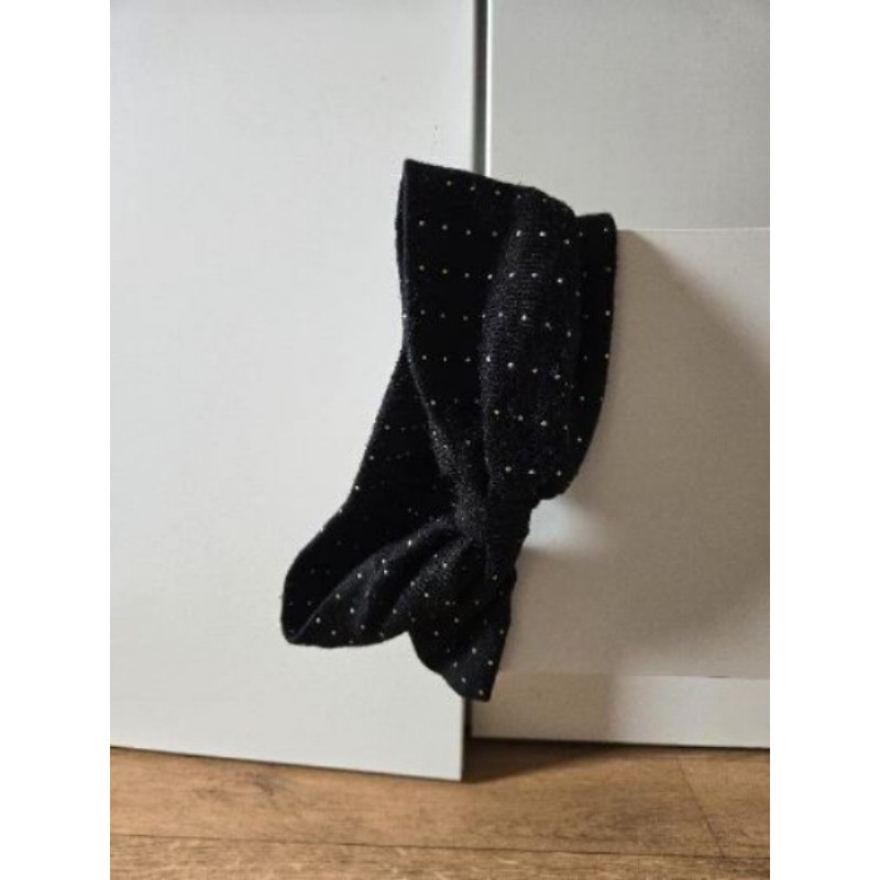 Bandeau cheveux noir en laine