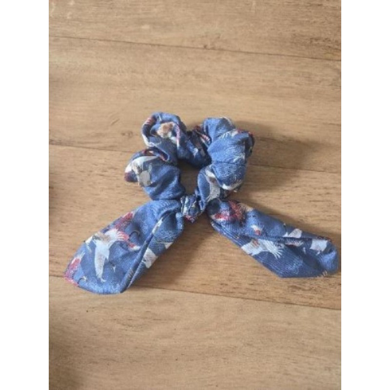 Chouchou cheveux bleu