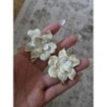 Boucles d'oreille fleur blanche 