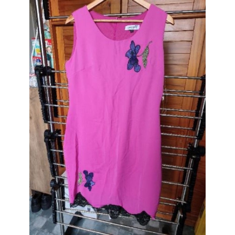 Robe 100% polyester fushia taille 44 CHRISTELLA