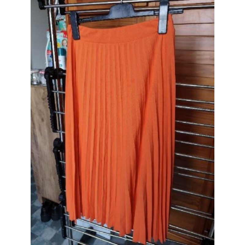 Jupe plis soleil orange taille 42 ROSY DAYS