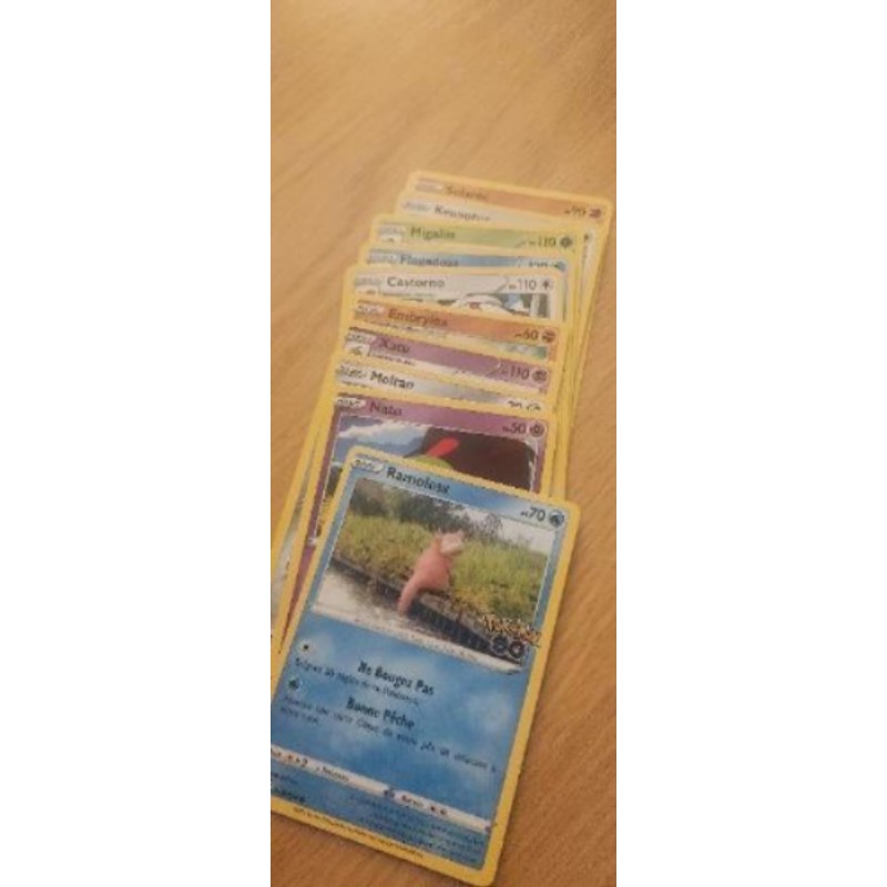 Lot de 10 cartes Pokemon Go sans doublure