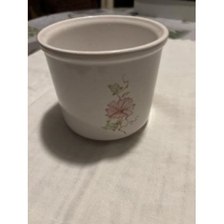 Cache pot blanc avec fleur