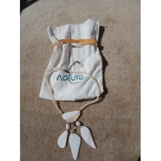 collier NATURE blanc et beige