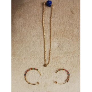 parure bleu boucles...