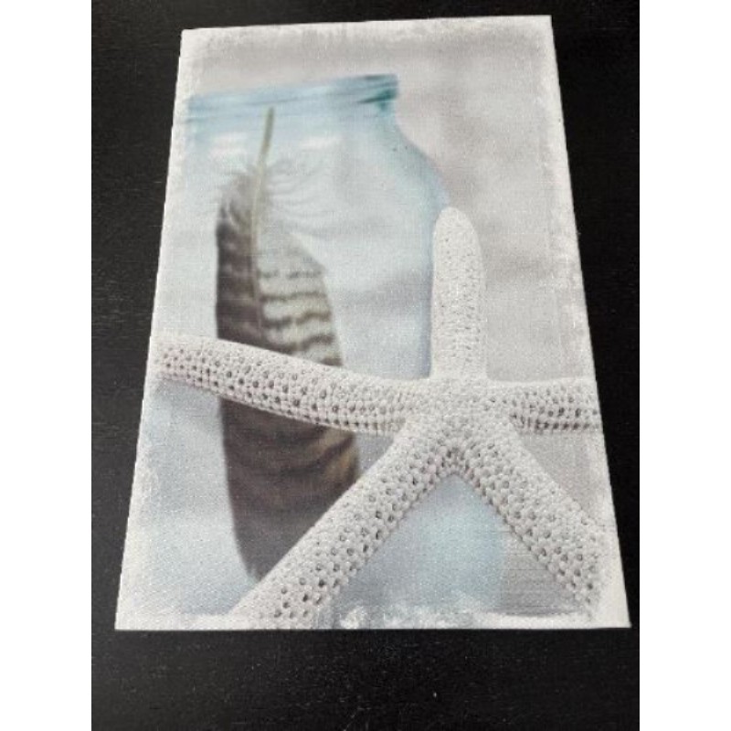 Cadre rectangulaire étoile et plume 