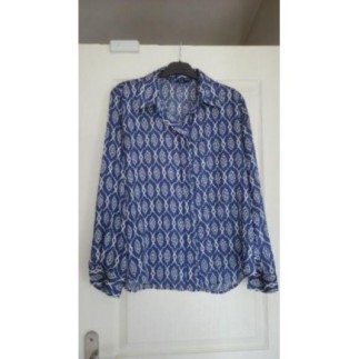 Chemise ZARA satinée bleu...