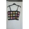 Haut à bretelles PIMKIE taille M. En crochet noir et couleurs. Très bon état.
