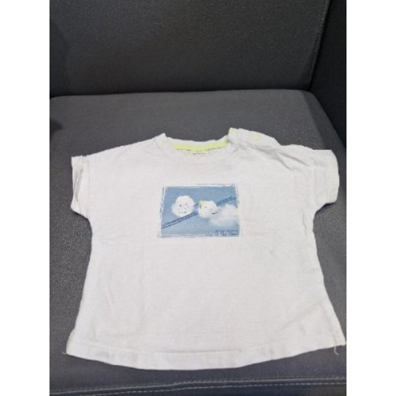 Tee-shirt 12 mois TAO blanc "nuages,: