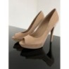Escarpin plateforme couleur nude en nubuck - pointure 39