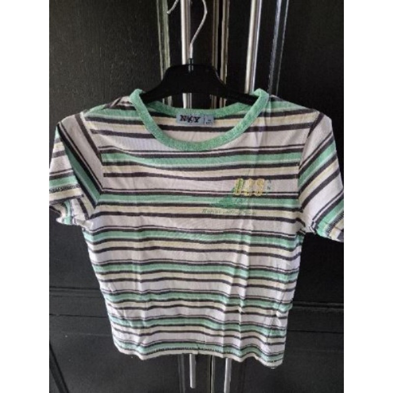 T-shirt G Kiabi raye vert