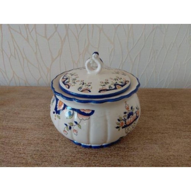 Sucrier en faïence - Décor floral