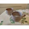 Lot de 2 tasses à café en grès du marais + 2 soucoupes