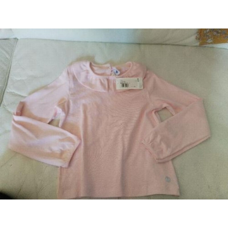 Tu shirt rose col Claudine petit bateau, neuf avec étiquette 