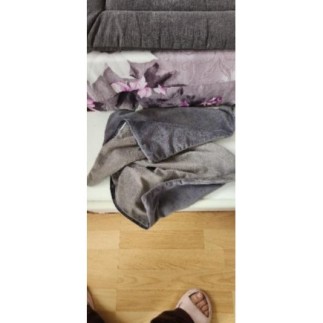 Taie coussin velour gris