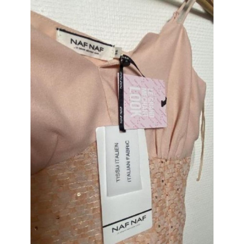 Robe en Brocart Rose/Pêche NAFNAF, T38, Neuf avec étiquette
