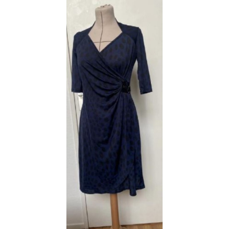 Robe marine à pois noirs PROMOD, Taille 36, neuve 