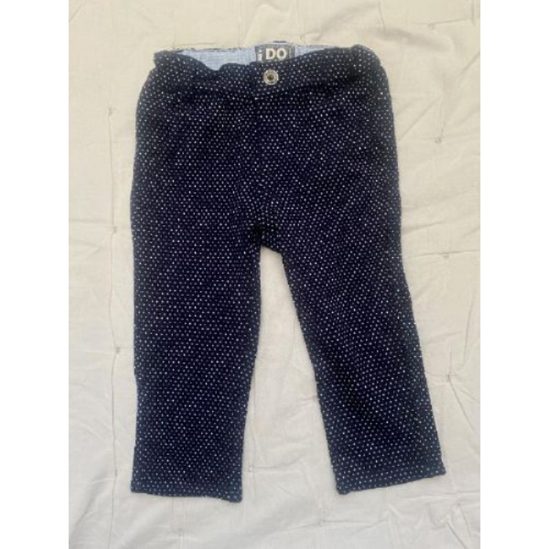 Pantalon marine à pois blancs iDO, taille 18mois