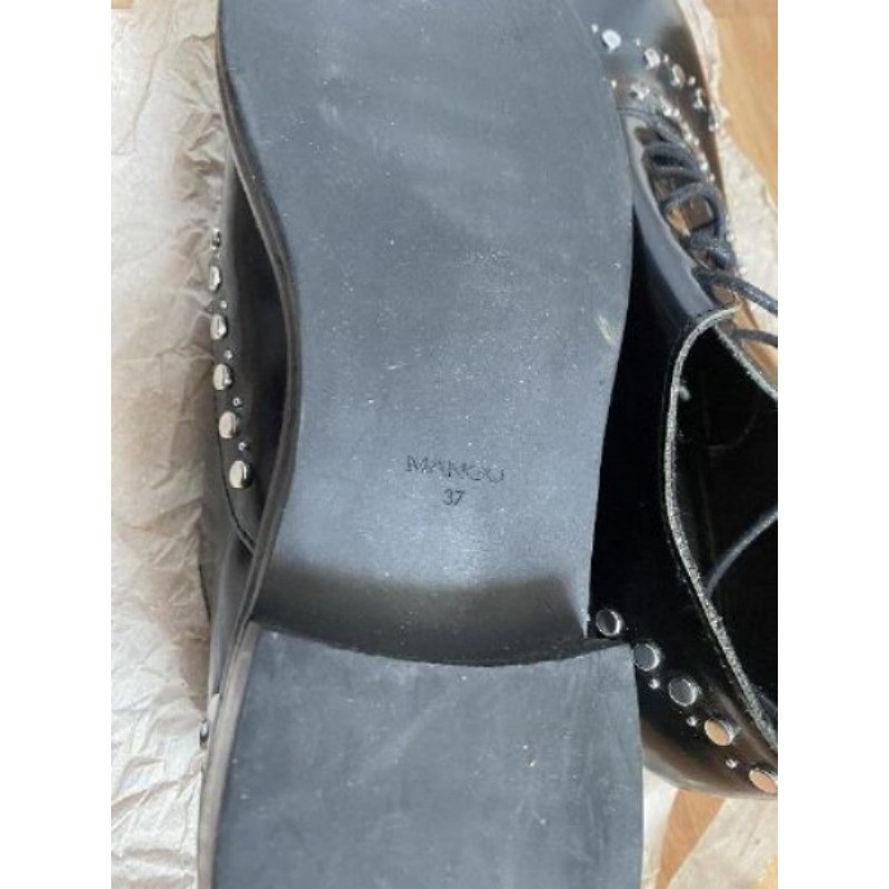 Richelieu noir et métal argenté MANGO, pointure 37, neufs 