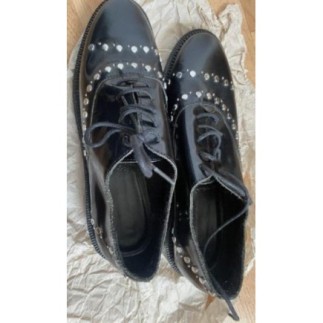 Richelieu noir et métal argenté MANGO, pointure 37, neufs 