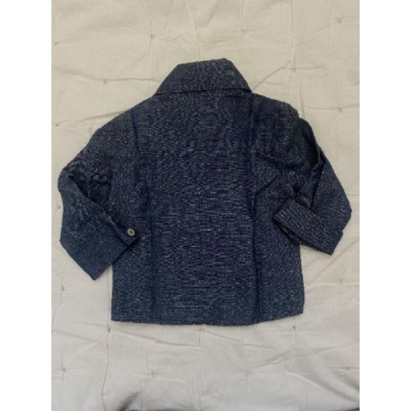 Chemise en lin et coton bleu COUDÉMAIL, taille 6mois, neuve 