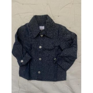 Chemise en lin et coton bleu COUDÉMAIL, taille 6mois, neuve 