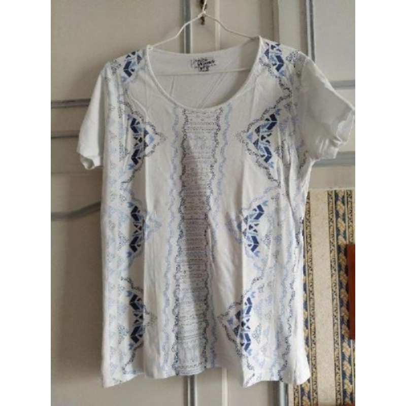 Tee-shirt blanc et bleu Taille 42/44