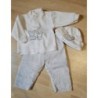 Ensemble 3 pièces blanc & lapins 1 mois