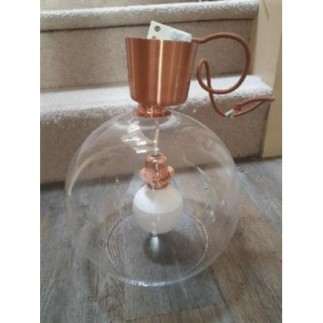 Lustre verre et laiton