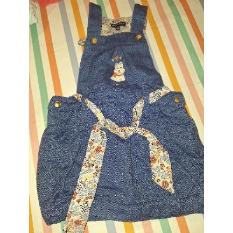 Robe printemps/été bleu à ceinture fleuri SERGENT MAJOR 18mois 80cm 