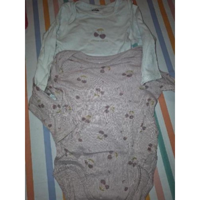 Lot de 2 bodies manches longues Cerises KIABI 18 mois 77/82cm