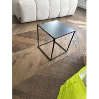 Table d appoint noire métal 