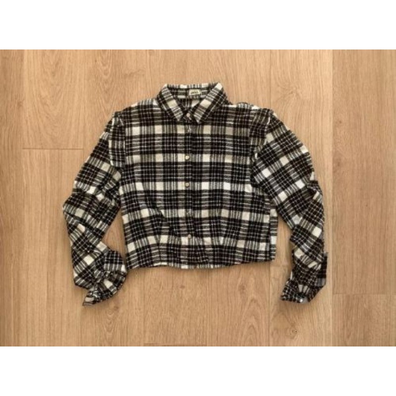 Chemise / veste courte a` carreau noir et blanc Pimkie - taille XS 1