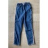 Jean bleu a` bandes argente´es - fille 12 ans  