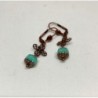 Boucles d'oreilles sans nickel et perle en verre  turquoise