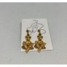 Boucles d'oreiles fleurs dore´es et e´mail