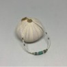 Braclet fin blanc et perles en nacre et turquoise 