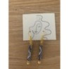 Boucles d'oreilles bleues en papier vernis 