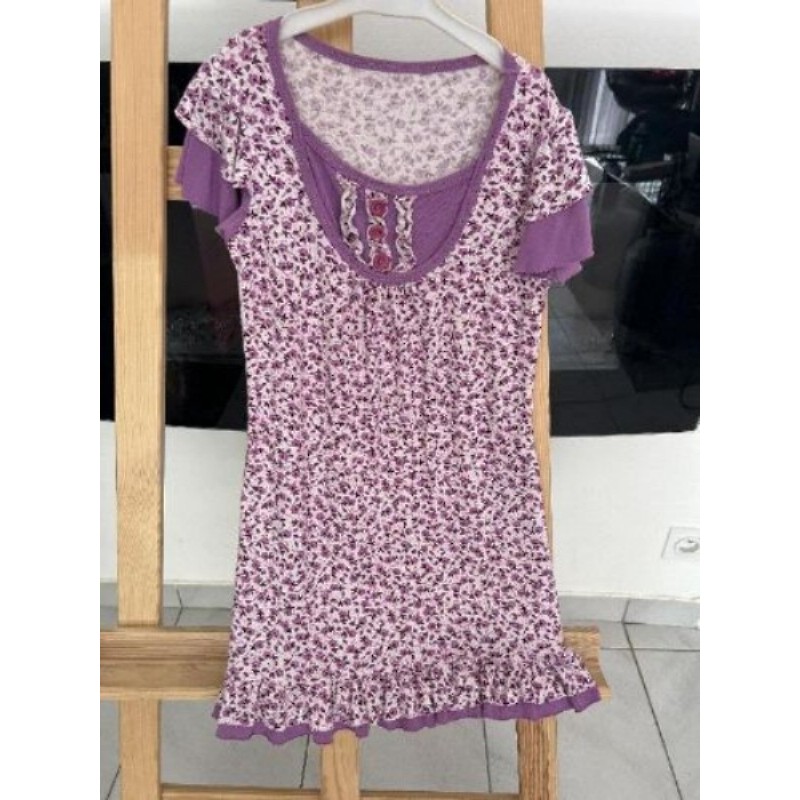 Robe rose fleurie - 8 ans