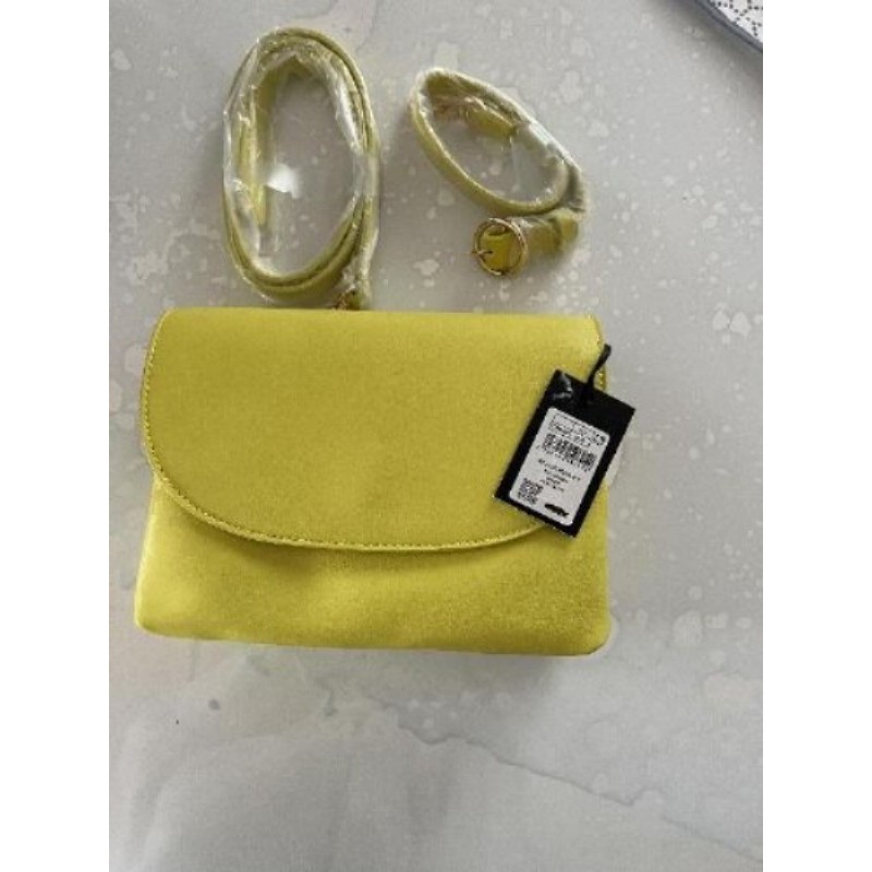 SAC A MAIN NEUF JAUNE JADE  2 RABATS 2 BANDOULIÈRES 