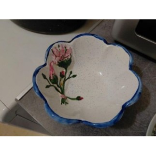 Coupelle fleur peinte à la...