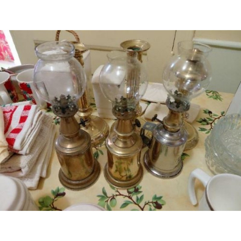 Lampes à pétrole Vintage Laiton Etain