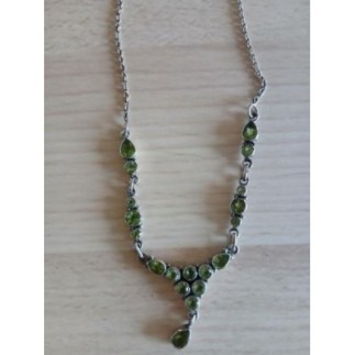 Collier indien argent peridot