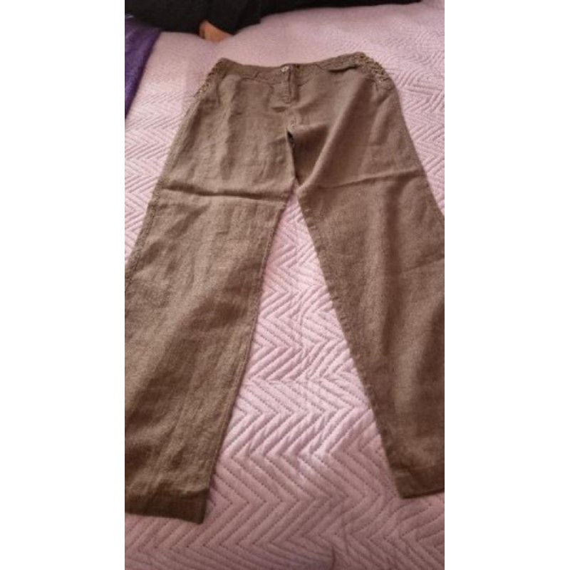 Pantalon lin taupeT40 Patrice Breal 